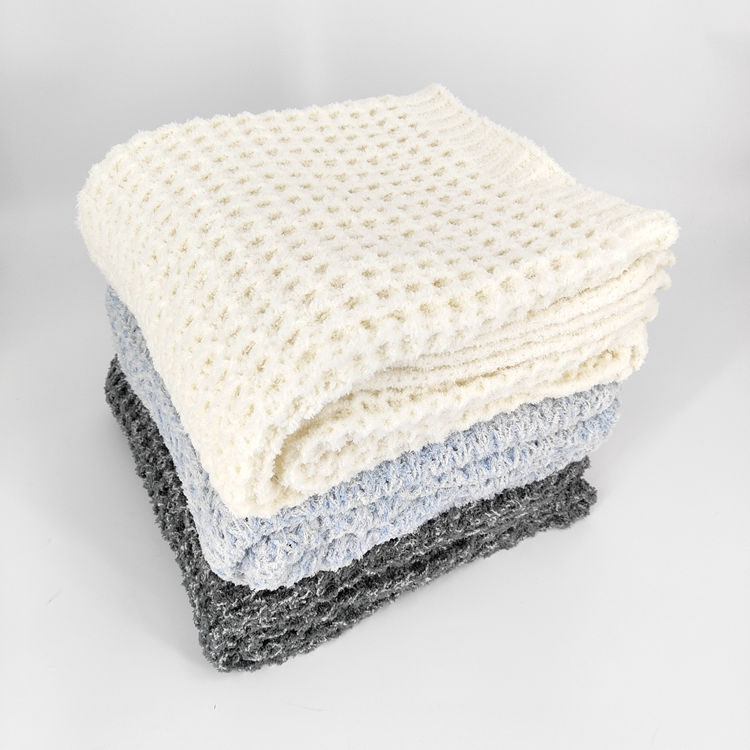 Two Tone Waffle Knit Throw Blanket Super Soft Warm Blanket for Couch  Fluffy Blanket for Bed Sofa